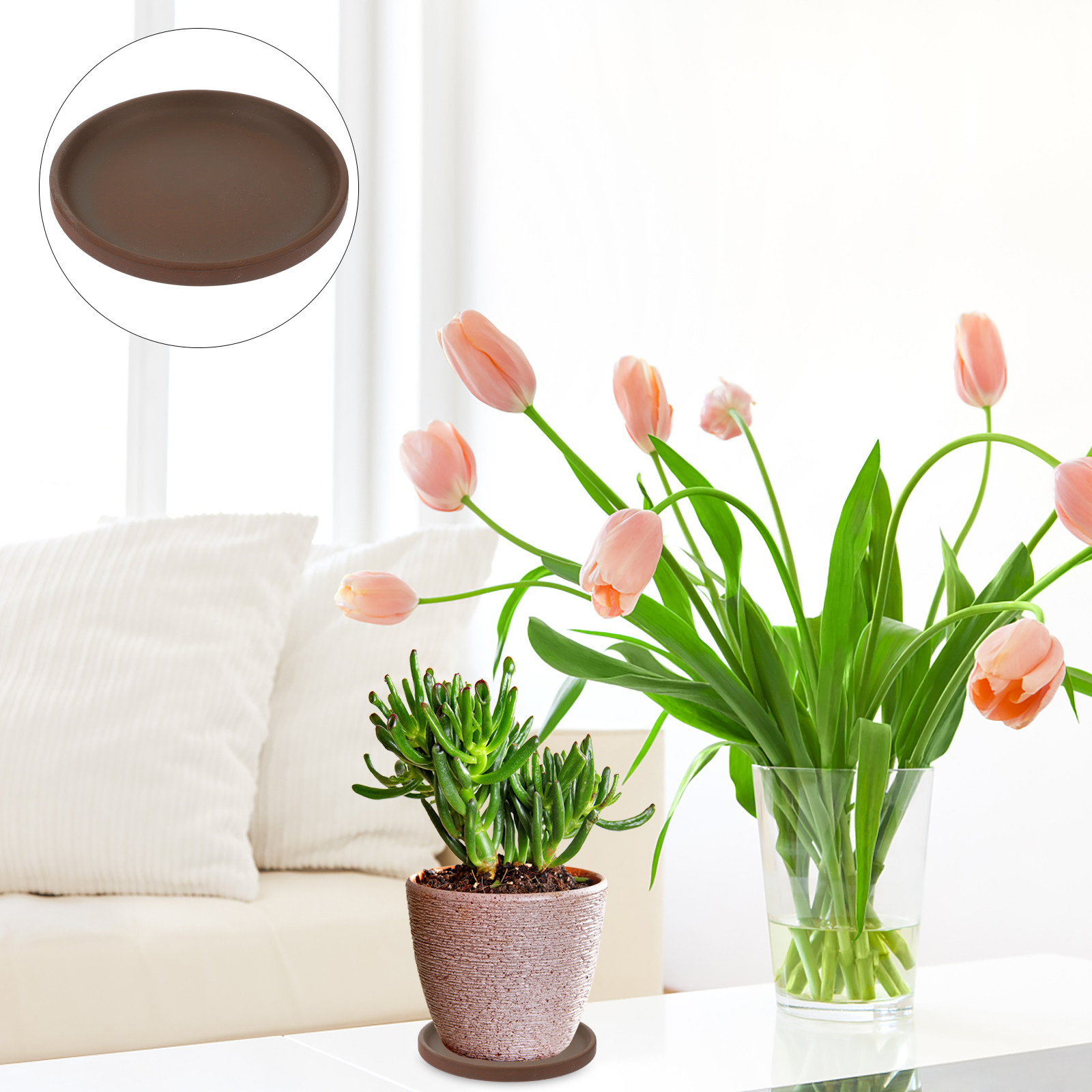 Ceramic Flower Pot Tray Round  - đánh giá và giá Drip Tray Saucer