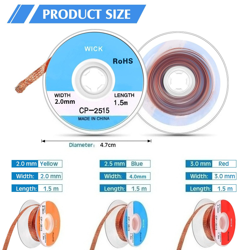 No‑Clean Desoldering Braid Cop - đánh giá và giá Copper Wire Roll
